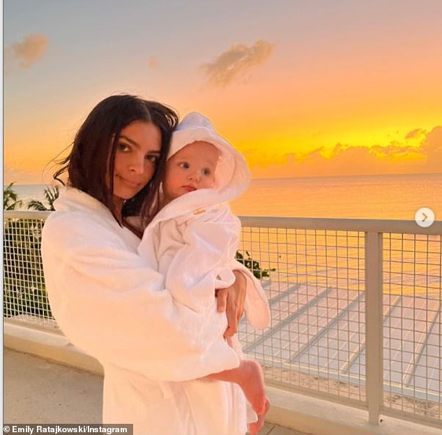 Doting mom: Emily and Sebastian share son Sylvester Apollo, who turns two on March 8, 2023