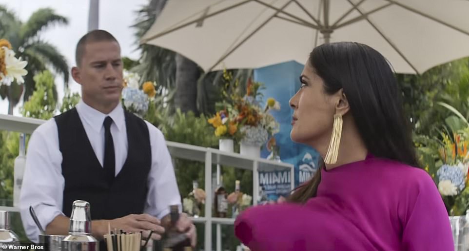 First trailer: The highly-anticipated film's very first trailer debuted in November, giving fans a preview of Tatum and Hayek's characters meeting at a cocktail party and the events that subsequently ensue