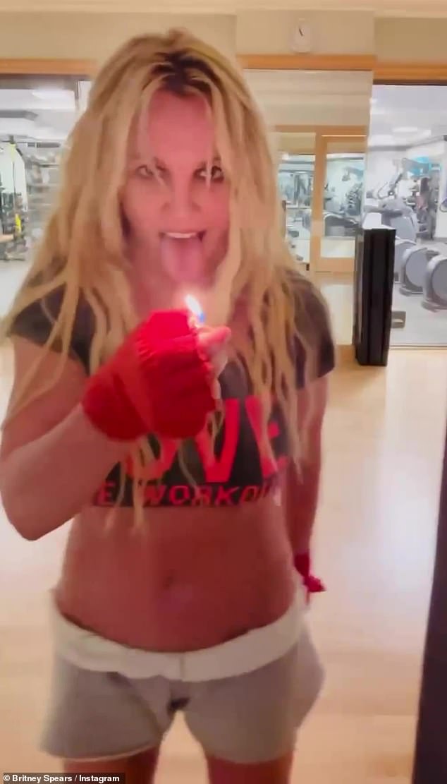 Edgy: In the clip she is seen holding up a lighter to her tongue at one point