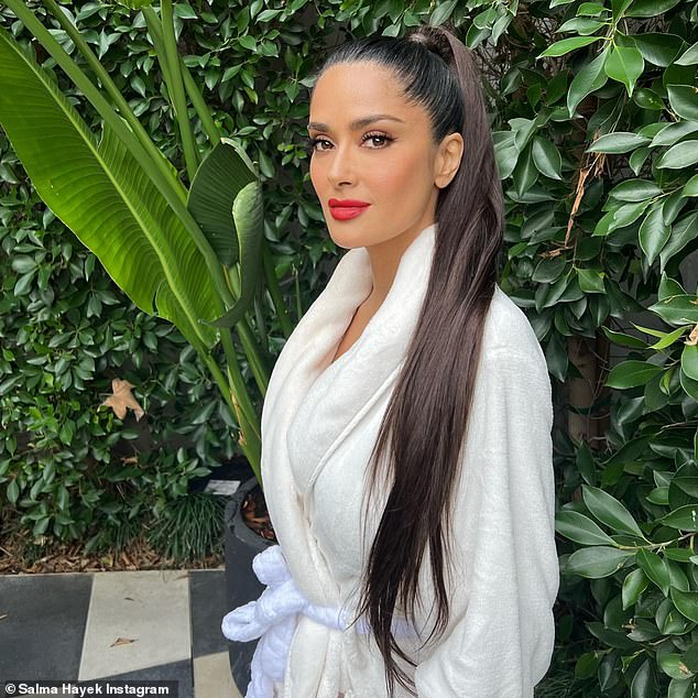 A new look: Salma Hayek shared a very stunning photo to her Instagram page on Wednesday.