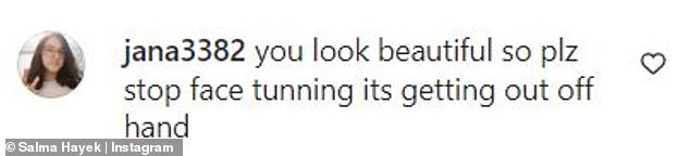 Later a fan added, 'You look beautiful so plz stop face tunning its getting out off hand'