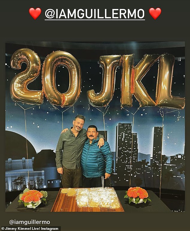 Spreading the wealth: Kimmel also made sure his sidekick Guillermo was honored on Instagram
