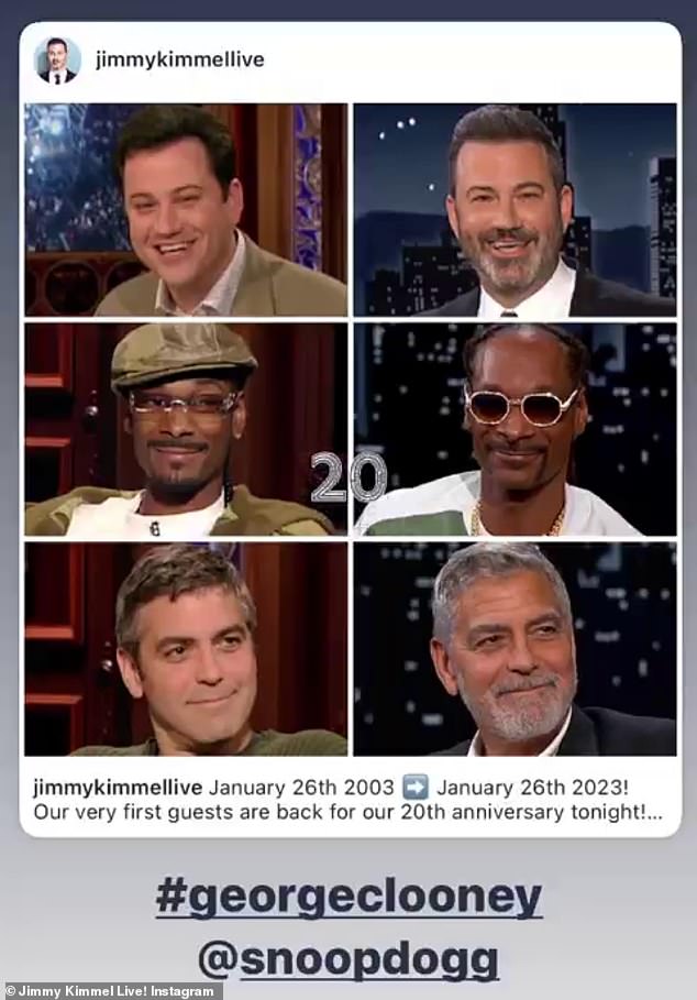 Changes: The guests were posted side-by-side with their images from 2003