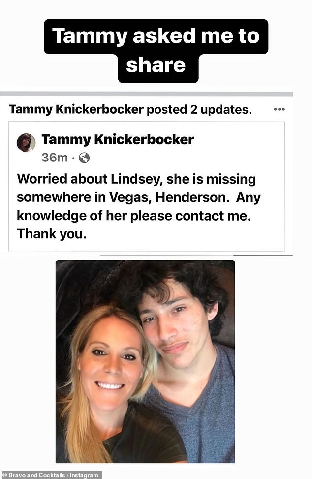 Worried mother: Tammy Knickerbocker confessed that she was 'worried about Lindsey'