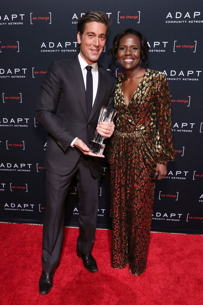 2019 ADAPT Leadership Award honoree David Muir (L) and Deborah Roberts pose during the 2019 2nd Annual ADAPT Leadership Awards at Cipriani 42nd Street on March 14, 2019 in New York City.