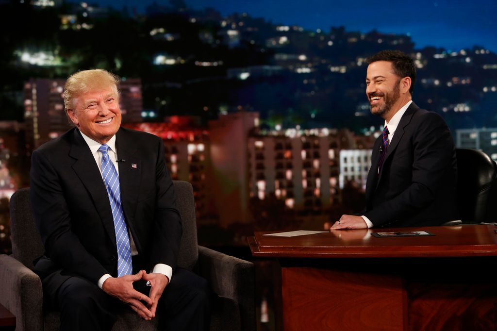 JIMMY KIMMEL LIVE - "Jimmy Kimmel Live" airs every weeknight at 11:35 p.m. EST and features a diverse lineup of guests that include celebrities, athletes, musical acts, comedians and human interest subjects, along with comedy bits and a house band. The guests for Wednesday, May 25 included presumptive Republican Presidential nominee Donald Trump and musical guest Greg Porter.
DONALD TRUMP, JIMMY KIMMEL