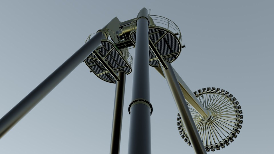 Illustration of the thrill ride "The Big One" at Pleasure Beach Resort in Blackpool.