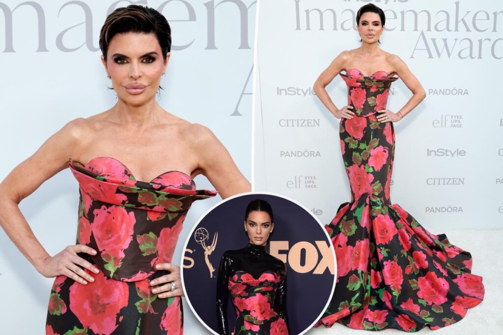 Lisa Rinna rocks rose-print dress formerly used by Kendall Jenner Lisa Rinna rocks rose-print dress formerly used by Kendall Jenner