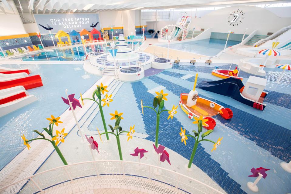 The new 'Splash' swimming pool at Butlin's holiday resort in Bognor Regis, West Sussex.