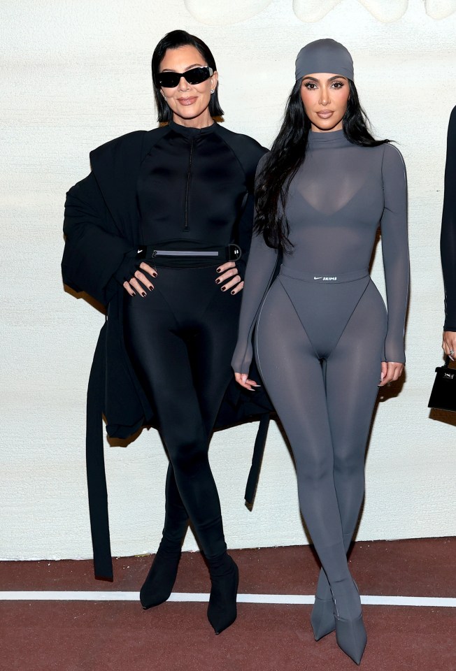 Kris Jenner, Kim Kardashian, and Khloé Kardashian at the NikeSKIMS Launch Event.