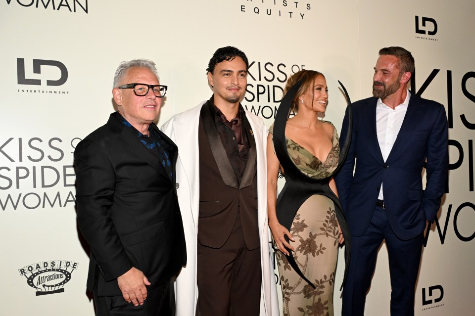 Bill Condon, Tonatiuh, Jennifer Lopez, and Ben Affleck attend the "Kiss Of The Spider Woman" New York Screening.