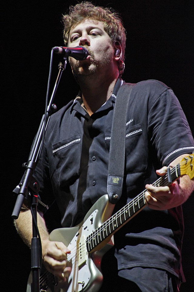 James Bourne of Busted performing with a guitar at Trentham Live.