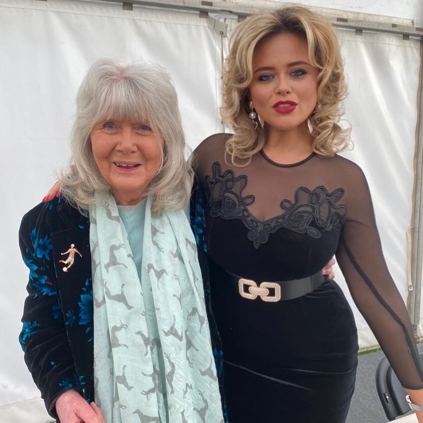 Emily Atack with Jilly Cooper.