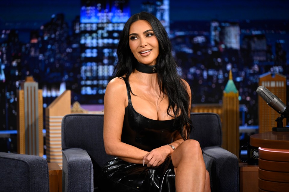 Kim Kardashian during an interview on The Tonight Show Starring Jimmy Fallon.