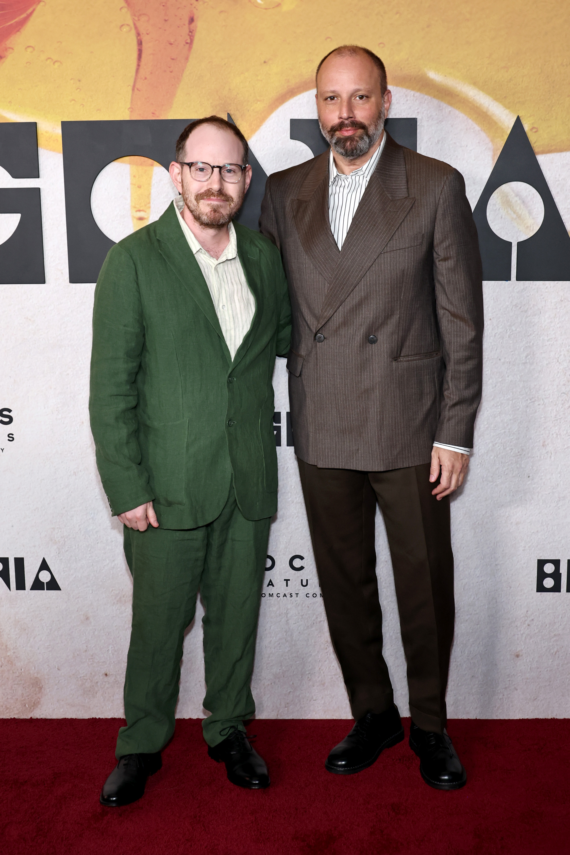 Ari Aster and Yorgos Lanthimos attend Focus Features' "Bugonia" New York Premiere