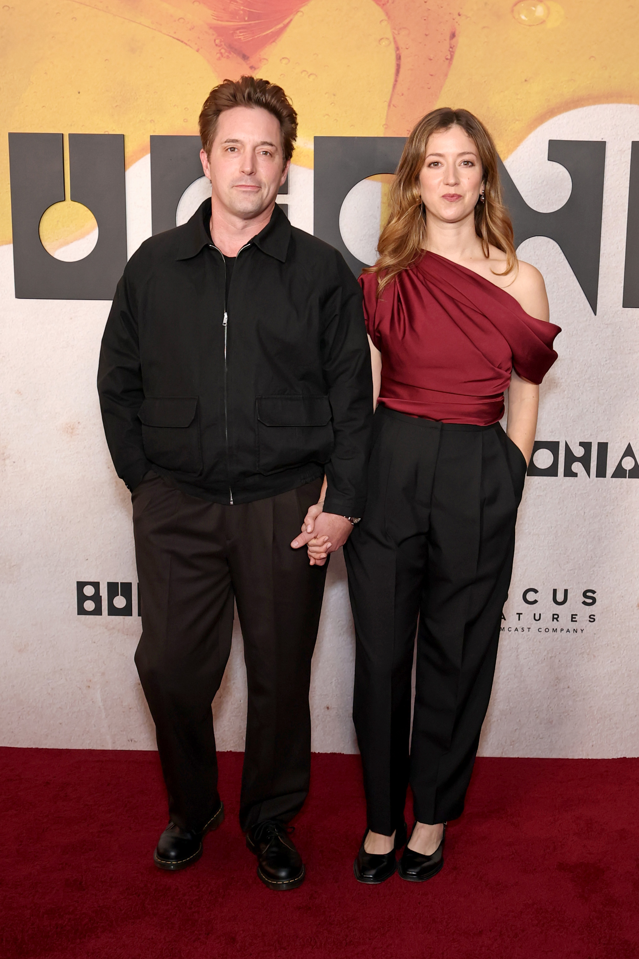 Beck Bennett and Jessy Hodges attend Focus Features' "Bugonia" New York Premiere