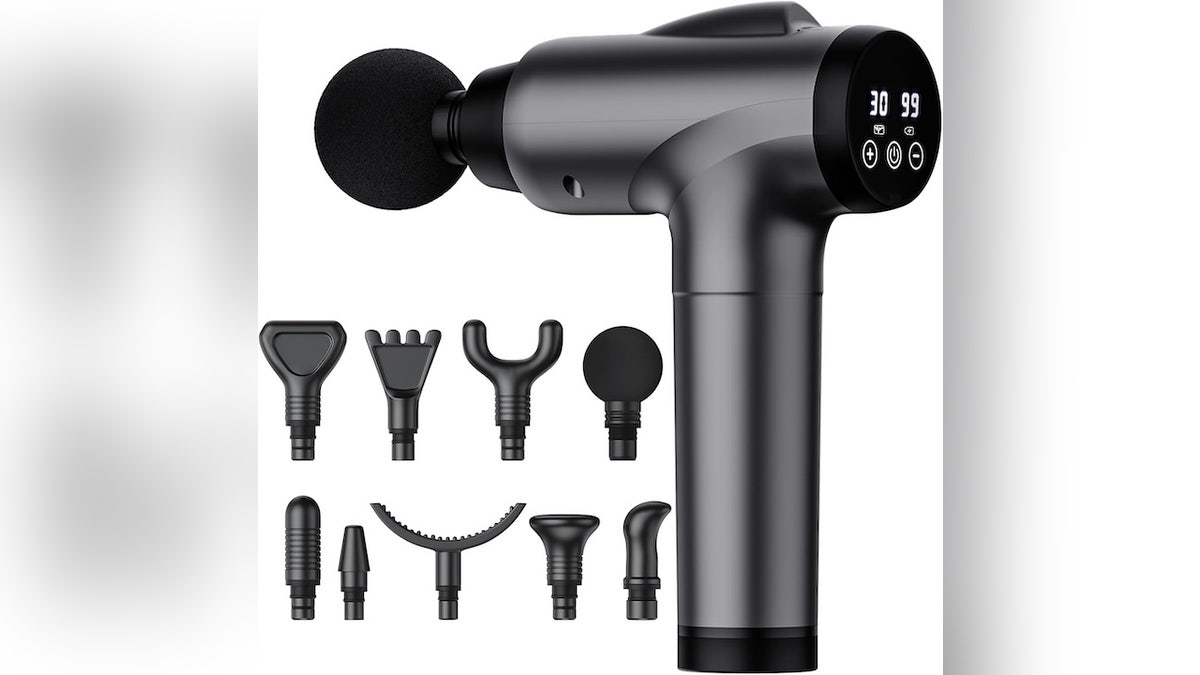 This deep tissue massage gun is awesome for relaxing sore muscles.