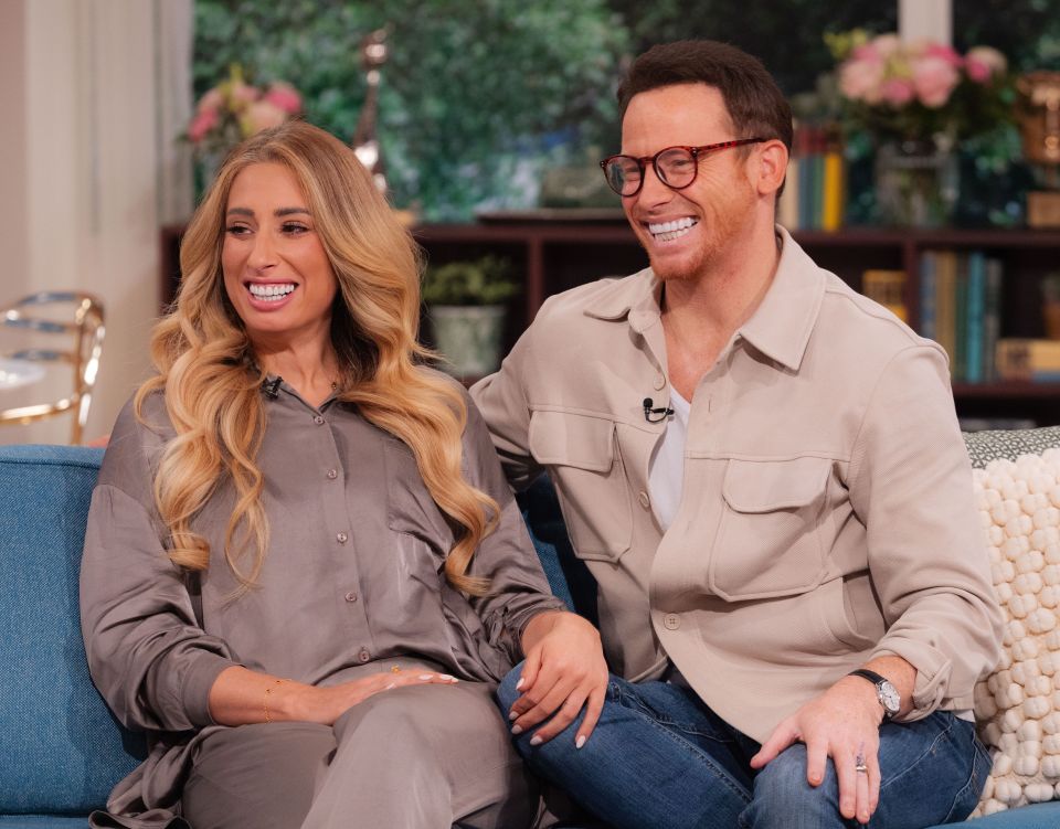 Stacey Solomon and Joe Swash on the TV show 'This Morning'.