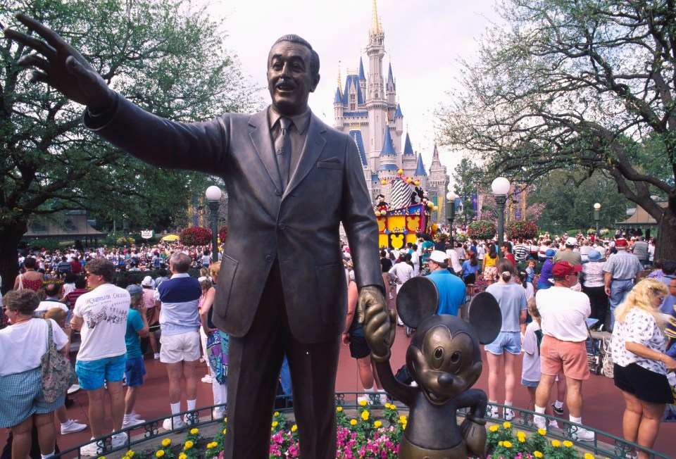 Statue of Walt Disney and Mickey Mouse